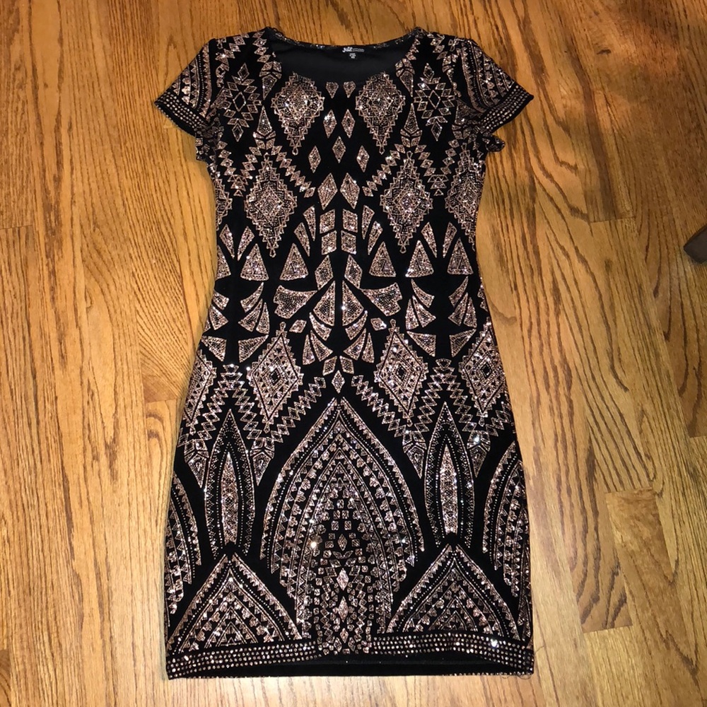 Black and gold sparkle dress